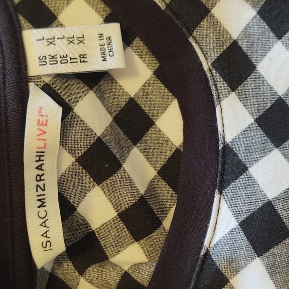 Isaac Mizrahi Women's Black and White Shift Dress with Slit Sleeves - Picture 7 of 8